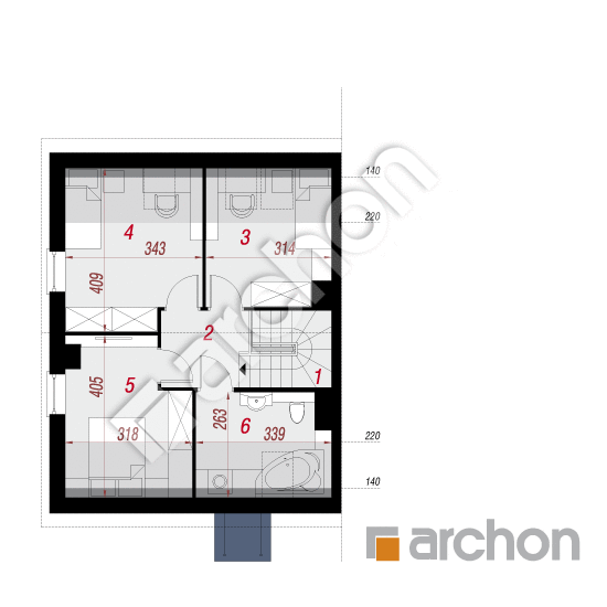 Проект будинку ARCHON+ Будинок в аркадіях (БТ) План мансандри