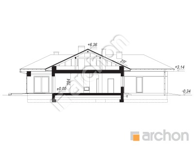 Проєкт будинку ARCHON+ Будинок в підсніжниках 6 (Г2) Розріз будинку