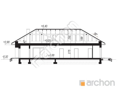 Проєкт будинку ARCHON+ Будинок в соняшниках 2 (Г2) Розріз будинку