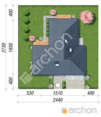 Проєкт будинку ARCHON+ Будинок в соняшниках 2 (Г2) Ситуація