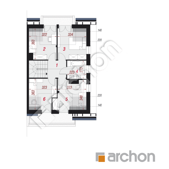 Проект будинку ARCHON+ Будинок в клематисах 18 (Б) вер. 2 План мансандри