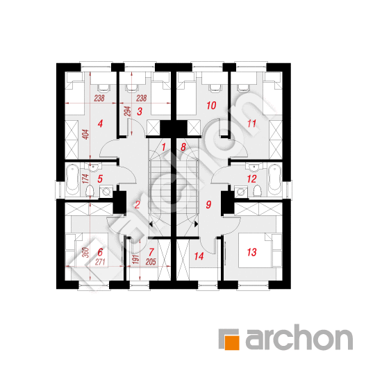 Проект будинку ARCHON+ Будинок в рівіях (Р2) План мансандри