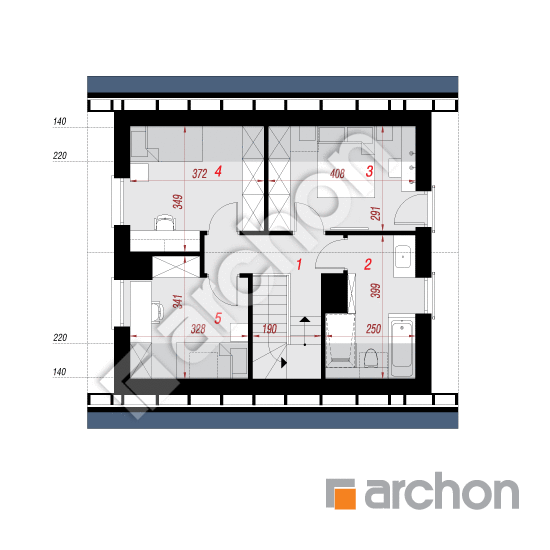 Проект будинку ARCHON+ Будинок в малинівці 18 План мансандри