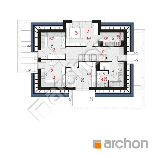 Проект дома ARCHON+ Вилла Миранда 18 (Г2Е) План мансандри