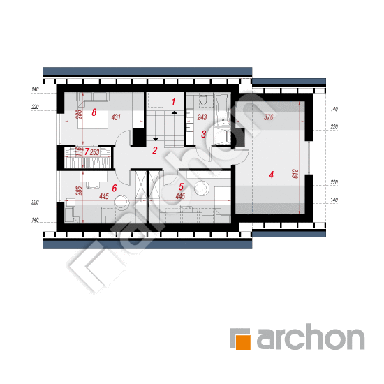 Проект дома ARCHON+ Дом в мотыльках (Г) План мансандри