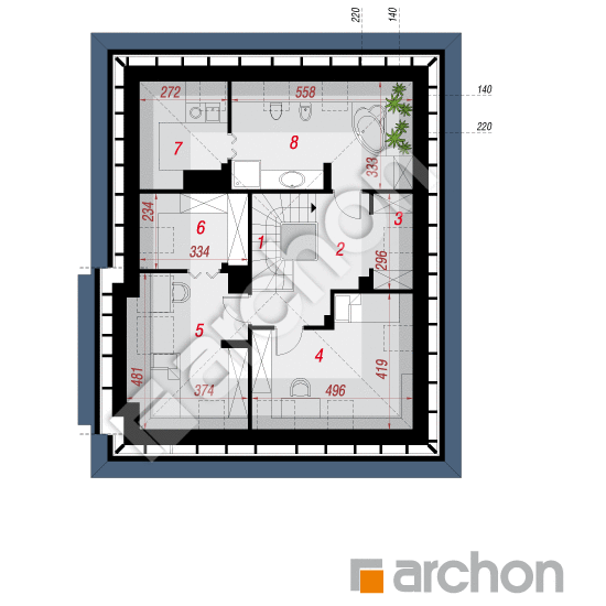 Проект дома ARCHON+ Дом в сирени (М) вер.2 План мансандри