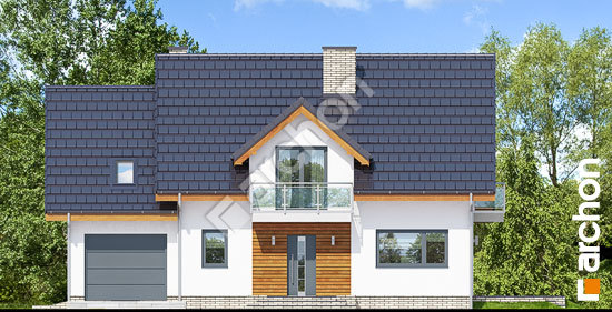 Передній фасад Будинок в червоних кущах (Т)