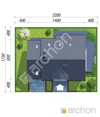 Проєкт будинку ARCHON+ Будинок в червоних кущах (Т) Ситуація