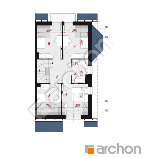 Проект будинку ARCHON+ Будинок в дельфініумі 2 вер.2 План мансандри