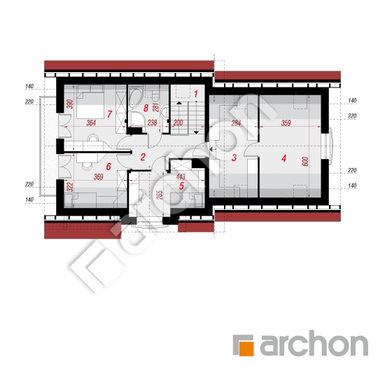 Проект будинку ARCHON+ Будинок в лантані (Г2) План мансандри