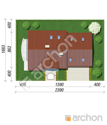 Проект дома ARCHON+ Дом в лантанах (Г2) Ситуація