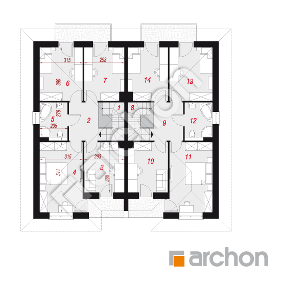 Проект будинку ARCHON+ Вілла Амелія (П2) вер.2 План першого поверху