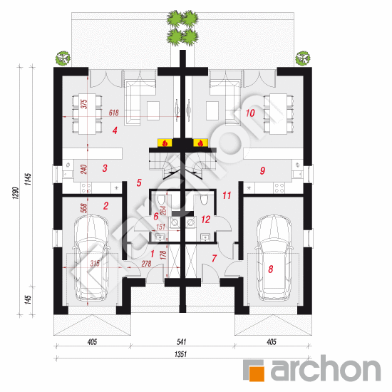 Проект дома ARCHON+ Вилла Амелия (Р2) вер.2 План першого поверху