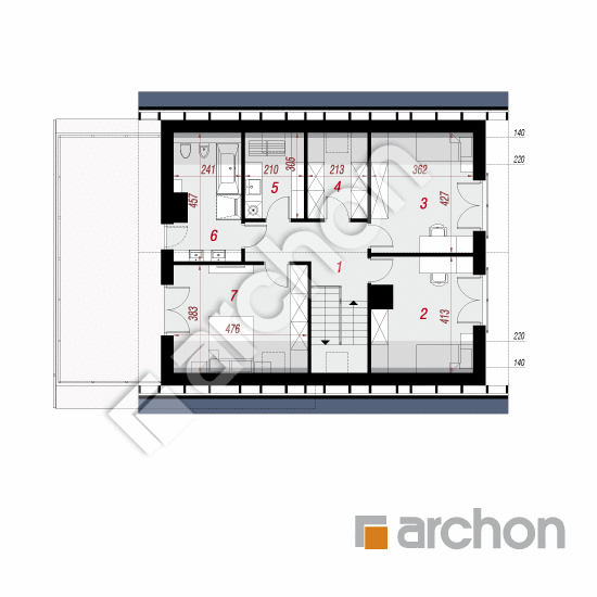 Проект будинку ARCHON+ Будинок в малинівці 7 (ГА) План мансандри