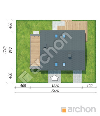 Проект дома ARCHON+ Дом в малиновках 7 (ГА) Ситуація