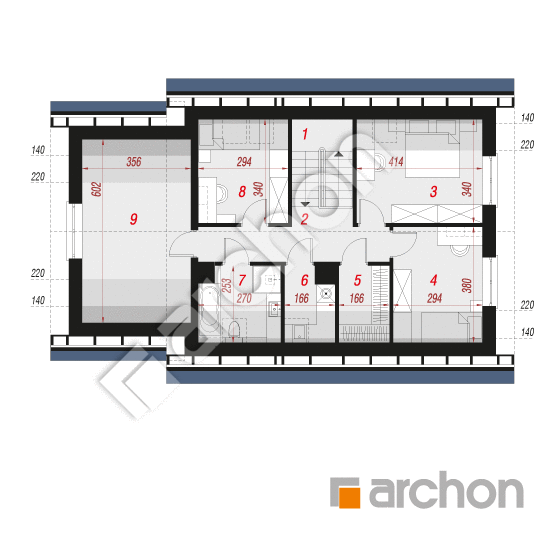 Проект дома ARCHON+ Дом в хлорофитуме 21 (Г) План мансандри