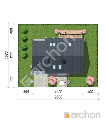 Проєкт будинку ARCHON+ Будинок в хлорофітумі 21 (Г) Ситуація