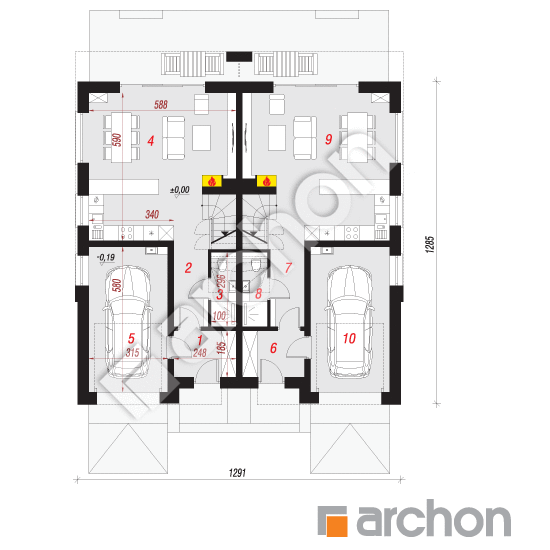 Проект будинку ARCHON+ Будинок під гінко 17 (ГР2) План першого поверху