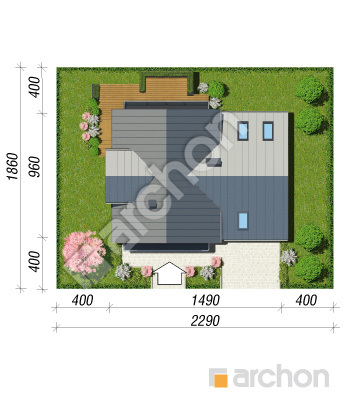 Проект дома ARCHON+ Дом в буддлеях 4 (Г2) Ситуація