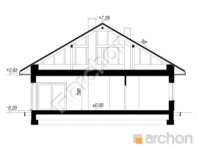 Проект дома ARCHON+ Дом в хакетиях 7 Розріз будинку