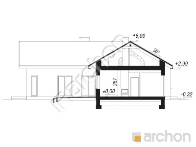 Проект дома ARCHON+ Дом в галах 7 (Г) Розріз будинку