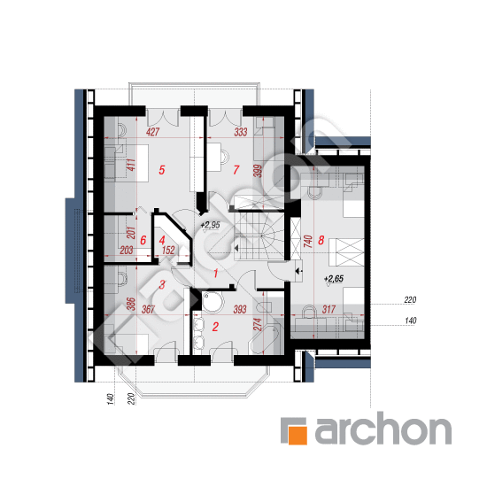 Проект будинку ARCHON+ Будинок під фісташковим деревом 2(Б) вер.2 План мансандри