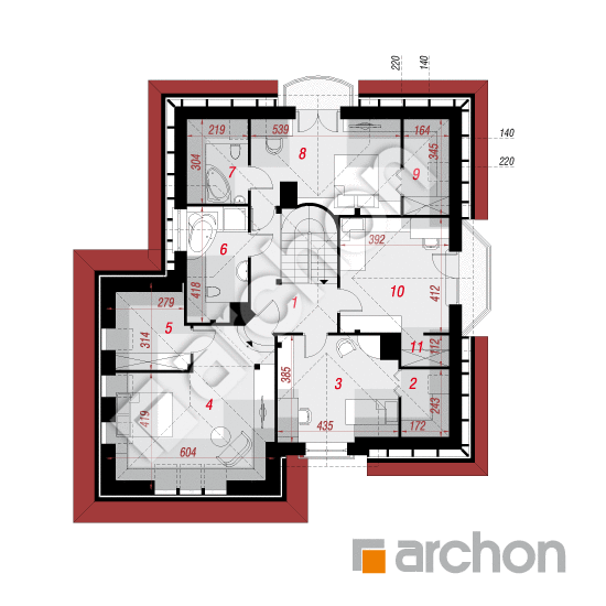 Проект будинку ARCHON+ Будинок в бергамотах (Г2П) вер.2 План мансандри