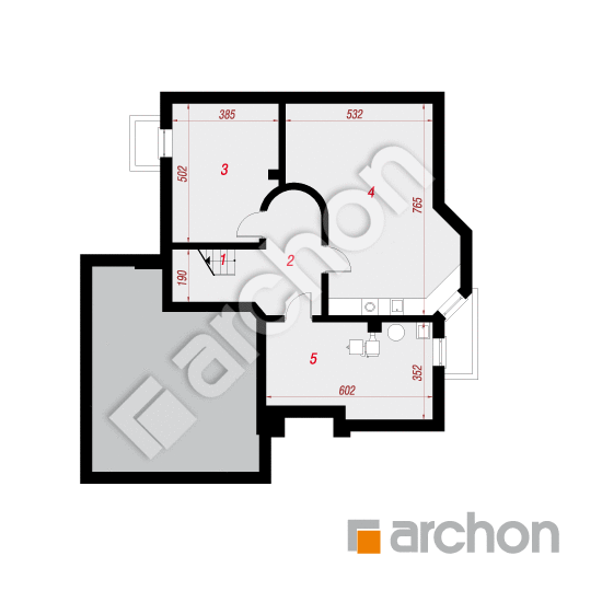 Проект будинку ARCHON+ Будинок в бергамотах (Г2П) вер.2 План підвалу