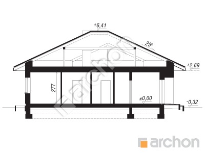 Проект дома ARCHON+ Дом в хакетиях 5 (Г) Розріз будинку