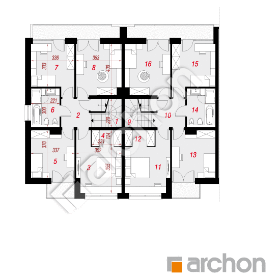 Проект будинку ARCHON+ Вілла Юлія 12 (Р2Б) План першого поверху