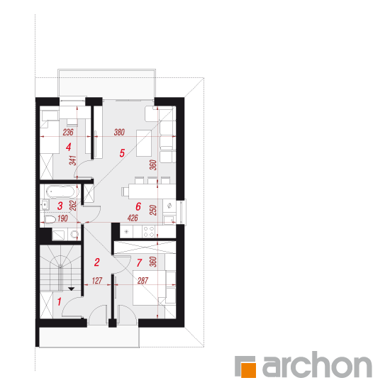 Проект будинку ARCHON+ Будинок в фіалках 3 (Р2Б) План першого поверху
