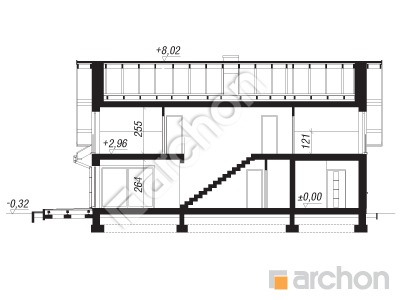 Проєкт будинку ARCHON+ Будинок в комміфорах 9 Розріз будинку