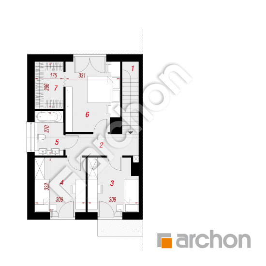 Проект дома ARCHON+ Дом в тунбергиях 2 (БА) План мансандри