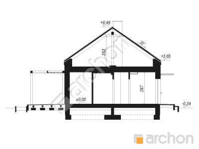 Проект дома ARCHON+ Дом в ирисе 8 (Н) Розріз будинку