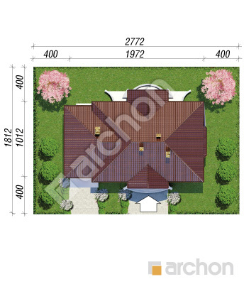 Проєкт будинку ARCHON+ Будинок в гаурах вер.2 Ситуація