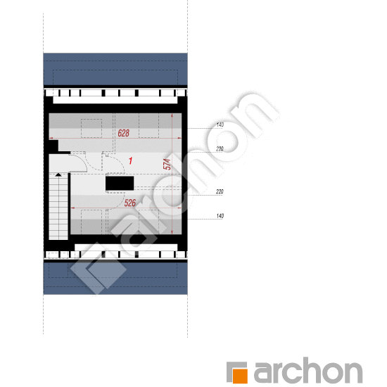 Проєкт будинку ARCHON+ Будинок в фіалках 14 (Р2С) вер.3 План мансандри