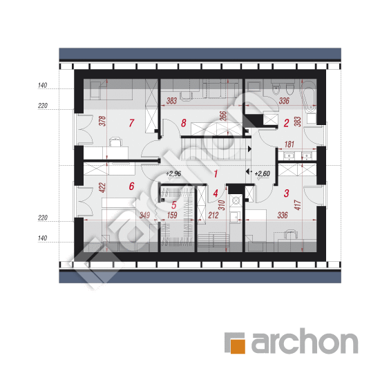 Проект дома ARCHON+ Дом в изопируме 11 План мансандри