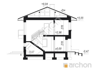 Проєкт будинку ARCHON+ Вілла Сюзанна Розріз будинку
