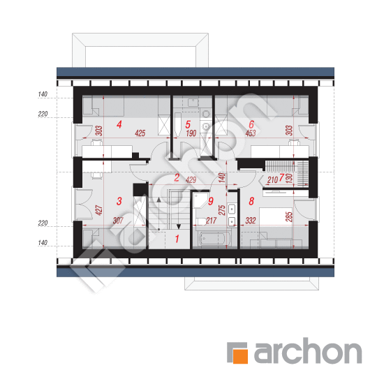 Проект будинку ARCHON+ Будинок в журавках 14 (ГЕ) ВДЕ План мансандри