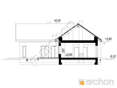 Проєкт будинку ARCHON+ Будинок в галах (Г) Розріз будинку