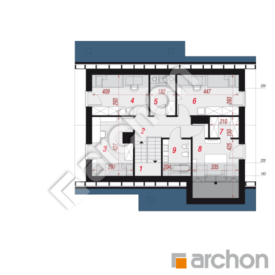 Проект дома ARCHON+ Дом в журавках 7 План мансандри