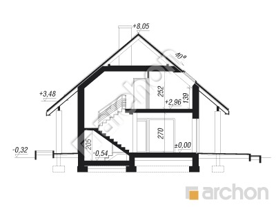 Проєкт будинку ARCHON+ Будинок в журавках 7 Розріз будинку