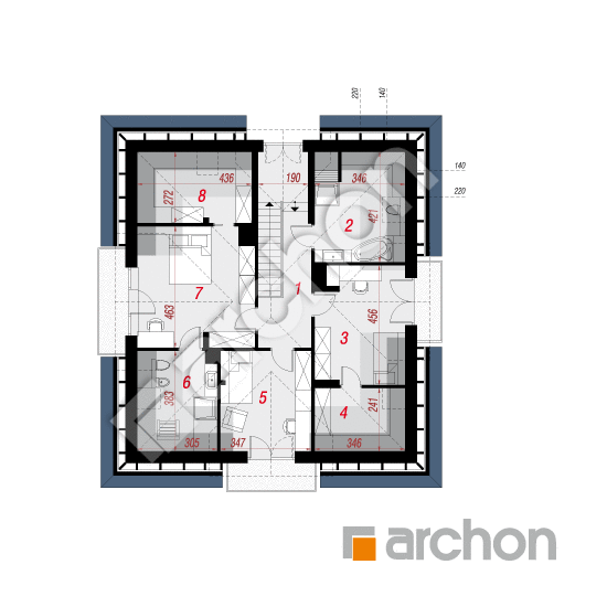 Проект будинку ARCHON+ Будинок в тим'яні 3 (Н) План мансандри
