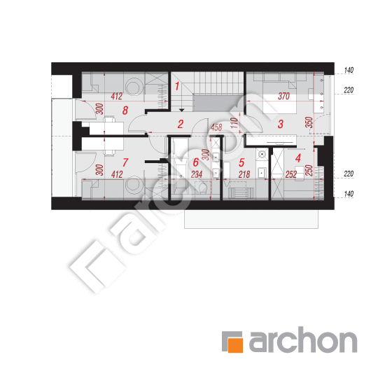 Проект дома ARCHON+ Дом в целозиях 2 (E) ВИЭ План мансандри