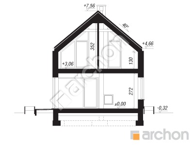 Проект дома ARCHON+ Дом в целозиях 2 (E) ВИЭ Розріз будинку