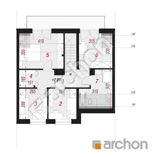 Проект будинку ARCHON+ Будинок в полині 2 (С План мансандри