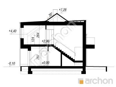 Проект дома ARCHON+ Дом в полыне 2 (С) Розріз будинку