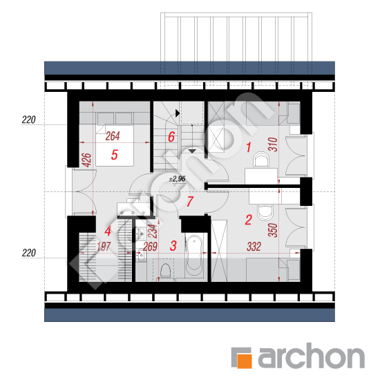 Проект дома ARCHON+ Дом в хлорофитуме 20 План мансандри
