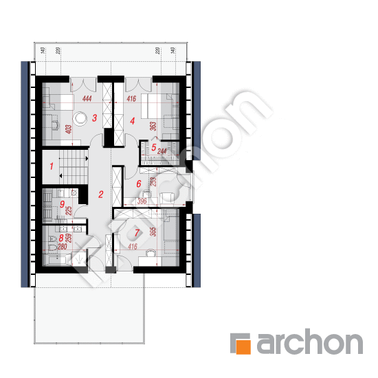 Проект дома ARCHON+ Дом в червени (Г2) План мансандри