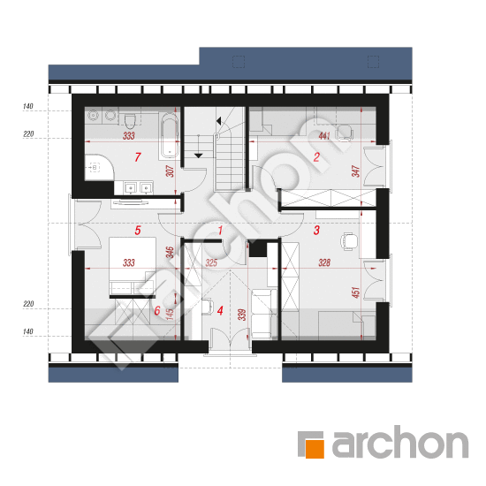 Проект будинку ARCHON+ Будинок в яблонках 5 (E) ВДЕ План мансандри